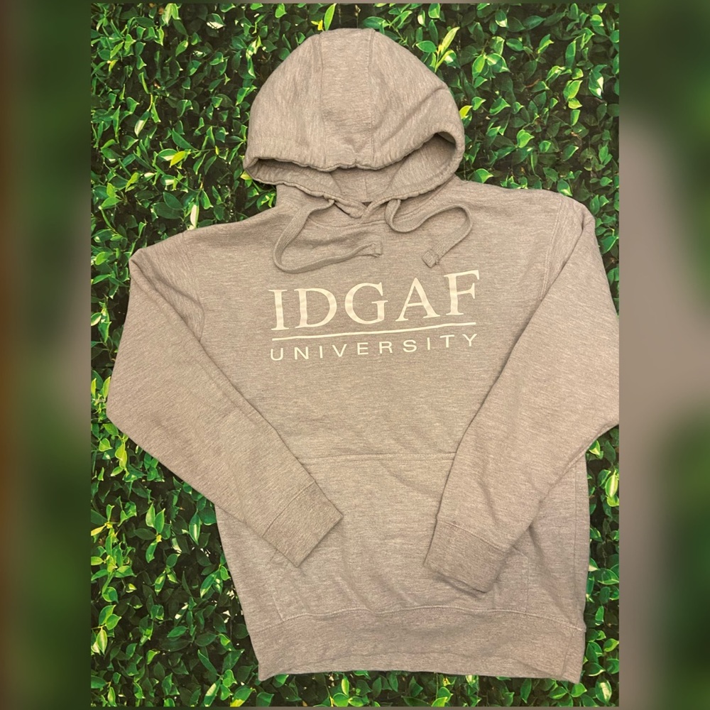 Women’s Medium IDGAF University Gray Hoodie